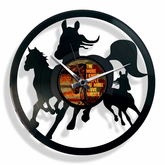 Vinyl with Wild Horses 30cm Silent Wall Clock