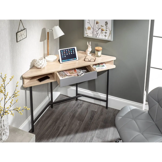 Telford Corner Desk Light Oak Effect