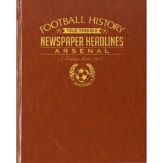 Arsenal Football Newspaper Book - Brown Leatherette