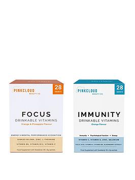Pink Cloud Beauty Co Immunity &Amp; Focus Drinkable Vitamins - 28 Sachets Of Each