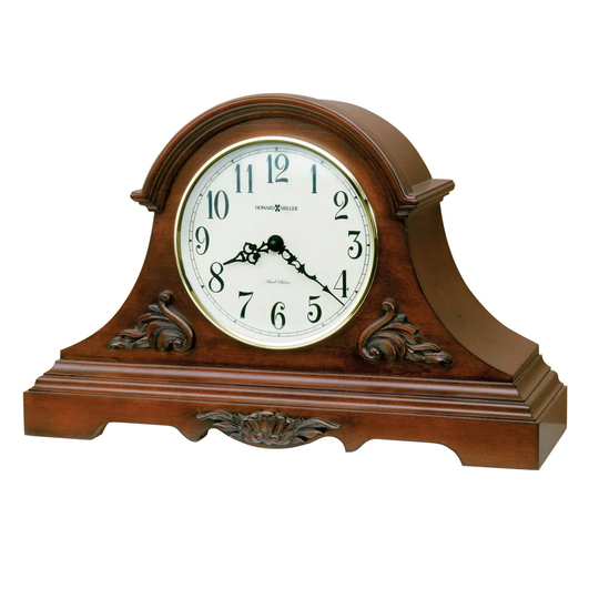 Sheldon Traditional Analog Wood Quartz Tabletop Clock in Americana Cherry