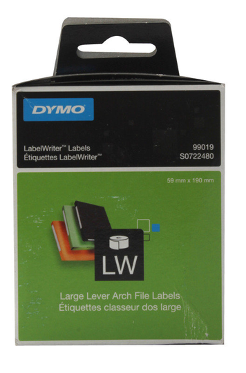 Dymo White Large Lever Arch File Label 60x190mm (110 Pack)