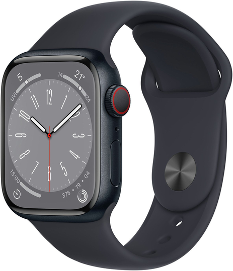 Apple Watch S8 GPS + Cell 41mm Alu Case/Midnight Sport Band