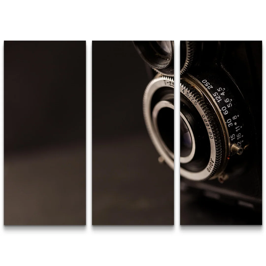 Lens of an Old Camera 3 Piece Print Set on Canvas