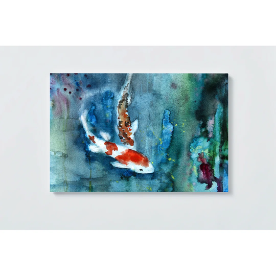 Koi Motif Magnetic Wall Mounted Cork Board