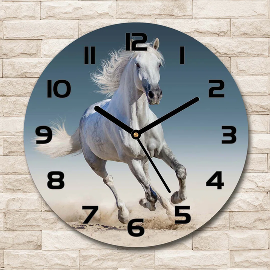 Decoration Picture Art Modern Kitchen Living Room Horse in Gallop 30cm Silent Wall Clock