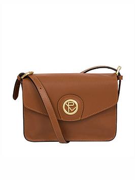 Pure Luxuries London Langdale Flap Over Leather Crossbody Bag - Tan