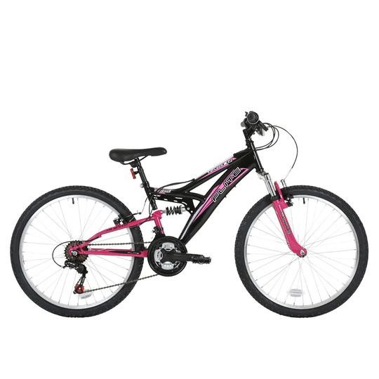 Flite Taser 24-Inch Wheel Full Suspension Kid's Junior Mountain Bike - Pink And Black