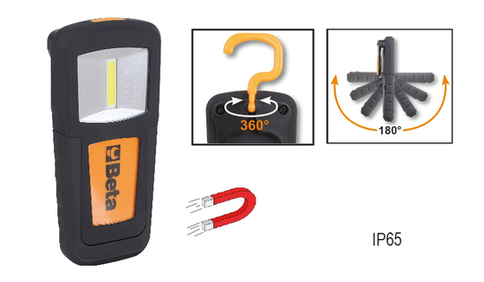 Beta Tools 1838COB Magnetic Base Compact COB LED Inspection Lamp 100/200 Lumens