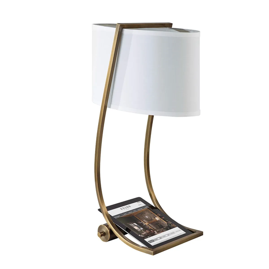 Feiss Lex 1 Light Table Lamp Bali Brass