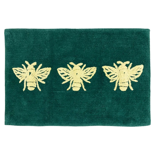 Furn. Bee Deco Cotton Tufted Anti-slip Bath Mat Emerald