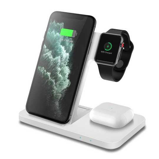 (3 in 1 White) 4 In 1 Qi 15w Fast Wireless Charger For Iphone 12 11 Xs Xr 8 X 3 In 1 Quick Charging Station For Apple Watch 6 5 4 3 Airpods Pro