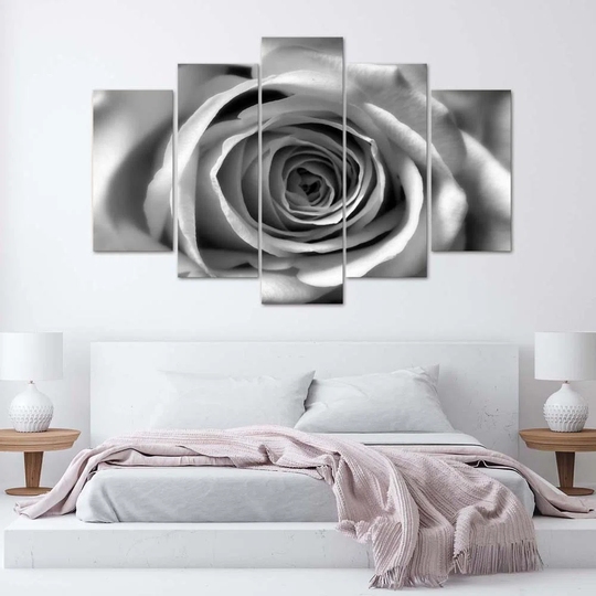 Canvas Print Rose Blossom Black And White