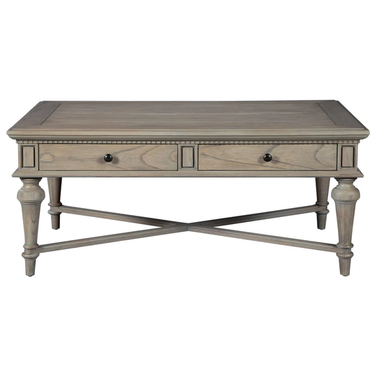 Cadboro Solid Wood Cross Legs Coffee Table with Storage