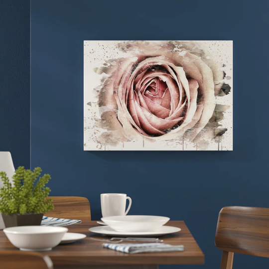'Flower Pink Rose' Graphic Art Print Poster
