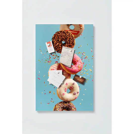 Donuts Motif Magnetic Wall Mounted Cork Board