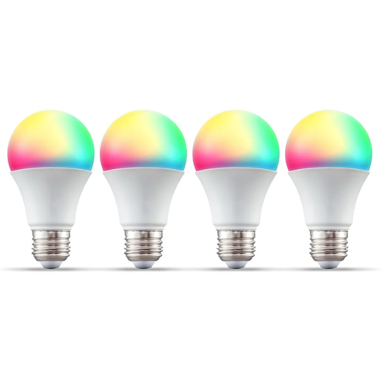 B.K.Light 4X LED Smart Bulb Wifi Lamp Dimmable RGB CCT Bulb E27 Alexa Google 9W