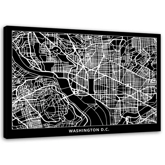Canvas Print Washington DC City Map