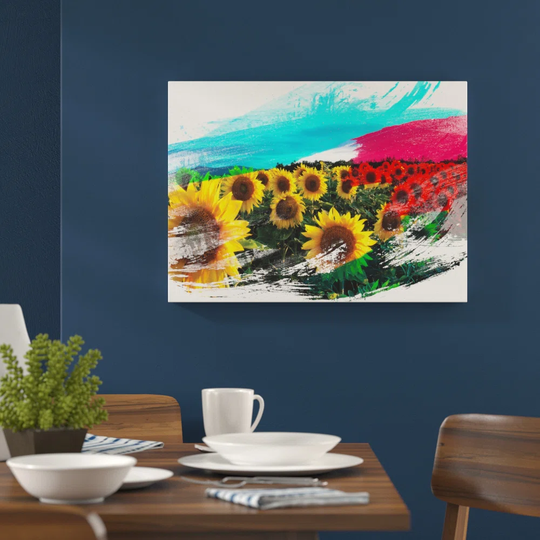 'Yellow Sunflowers Flower' Graphic Art Print Poster
