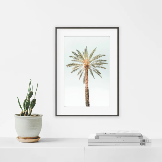 Lonely Palm Tree - Picture Frame Photograph Print on Paper