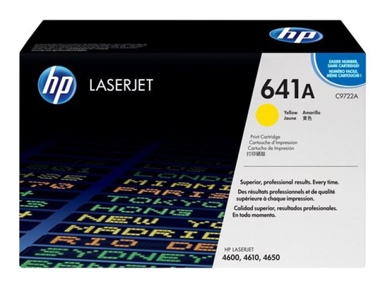 HP 641A Yellow Toner Cartridge 8000 Pages - C9722A