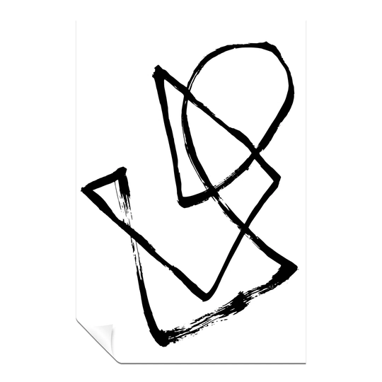 Panther Print Fine Art Prints Black & White Abstract Curved Line Art Artistic Unframed Poster, Pictures For Home Walls, Bedroom, Living Room & Bathroo