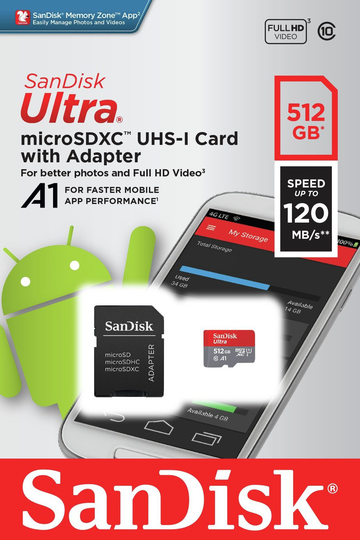SanDisk Ultra 150MBs microSDXC Memory Card - 512GB