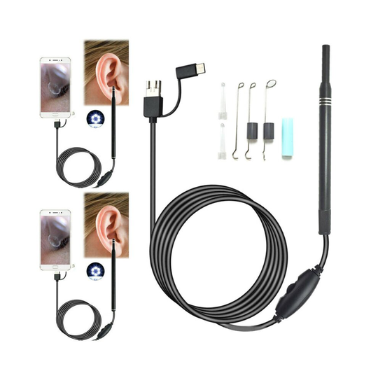 3 In 1 HD Ear Cleaning Endoscope USB 5.5mm Visual Earpick Camera Spoon Otoscope