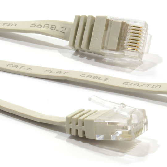 kenable FLAT CAT6 Ethernet LAN Patch Cable Low Profile GIGABIT RJ45 4m BEIGE