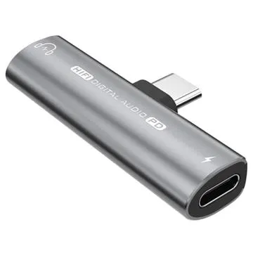 USB-C / 3.5mm Audio Adapter with Power Delivery 27W - Dark Grey