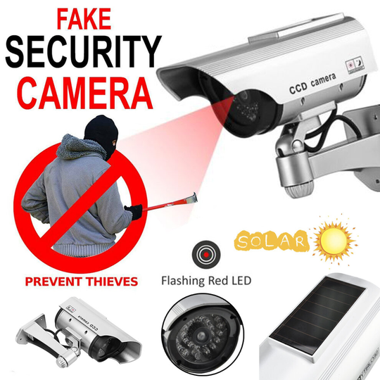 Solar Power Fake Camera Outdoor Security CCTV Dummy LED Flashing