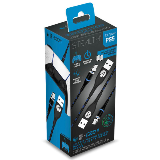 PS5 Twin Magnetic Play & Charge Cables - 2x3m