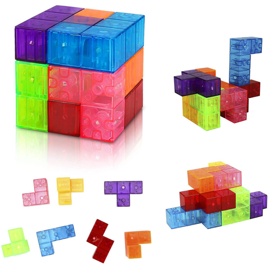 Magnetic Building Blocks Bricks Toy 7Pcs Magic Cubes 54Pcs Magnet Blocks