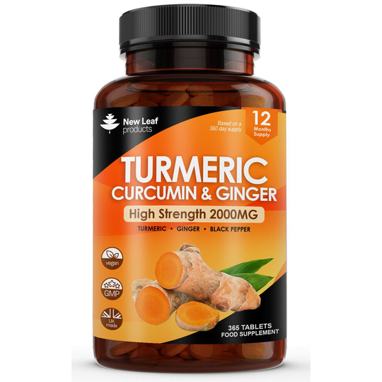 Turmeric Tablets 2000mg with Black Pepper & Ginger (1 Year Supply)