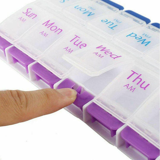 7 Day AM/PM Pill Organizer Box Medicine Tablet Dispenser Weekly Storage Case