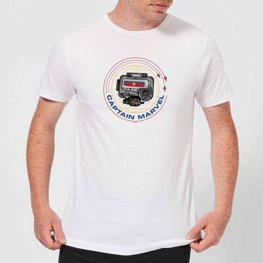 Captain Marvel Pager Men's T-Shirt - White - S - White