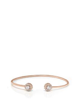 Say It With Diamonds Halo Bangle - Sterling Silver (RG plated), Rose, Women