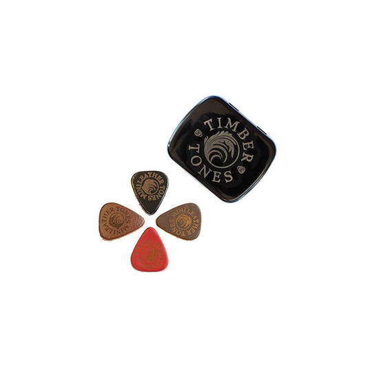 Leather Tones Mini Tin of 4 Ukulele Picks, LEAM-MT-4