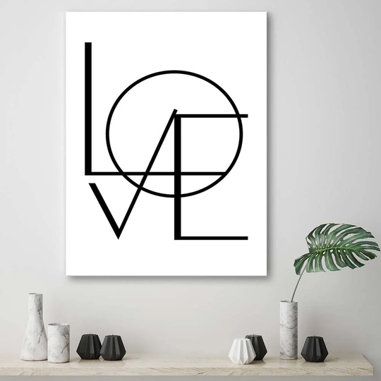 Canvas Print Typography Love