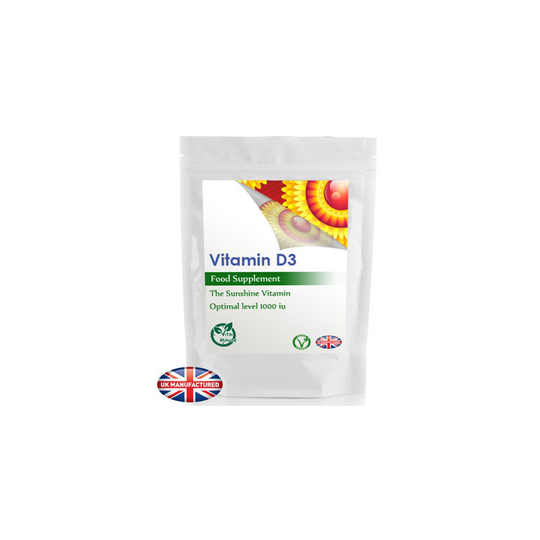 Vitamin D3 1000 IU (60 Tablets) Bones, Teeth, Immune System, UK (V)
