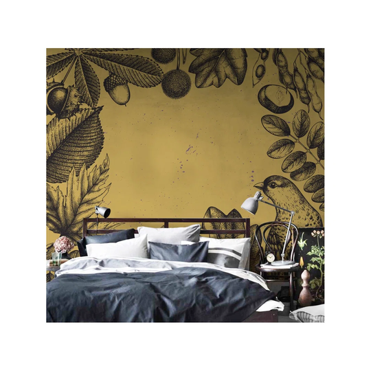 Aristodemos Autumn Leaves Brown Wallpaper
