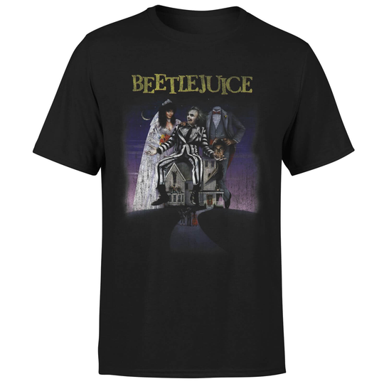 Beetlejuice Distressed Poster T-Shirt - Black - XS