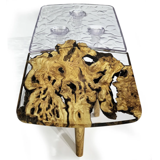 Wavy Ice 3 Legs 2 Piece Cofe Table Sets