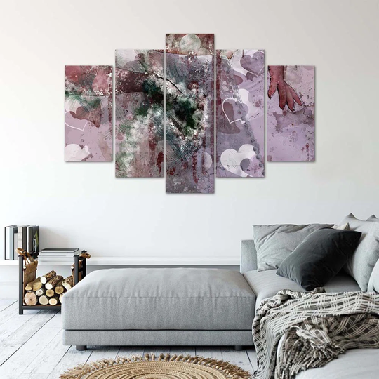 Canvas Print Abstract Heart Purple Purple