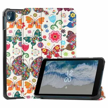 Tri-Fold Series Nokia T10 Smart Folio Case - Butterflies