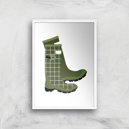 Wellies Art Print - A3 - White Frame