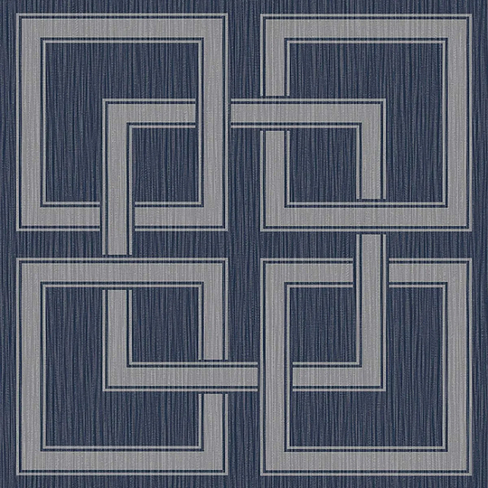 Belgravia Decor Amara Square Navy/Silver Wallpaper