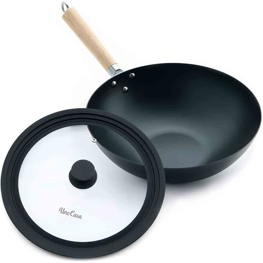 Kutahya Uno Casa Carbon Steel Wok 30.5 Cm