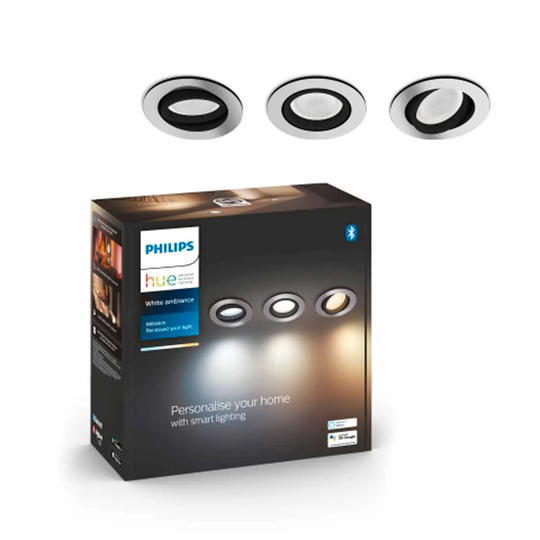 Philips Hue Milliskin Recessed R. Aluminium 3x5W