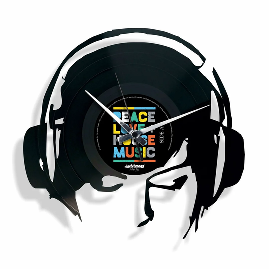 DJane Work Vinyl for DJs and Music Producers 30cm Silent Wall Clock